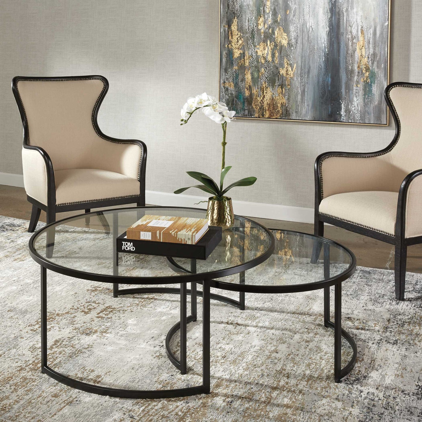 Uttermost Rhea Black Nesting Coffee Tables Set/2