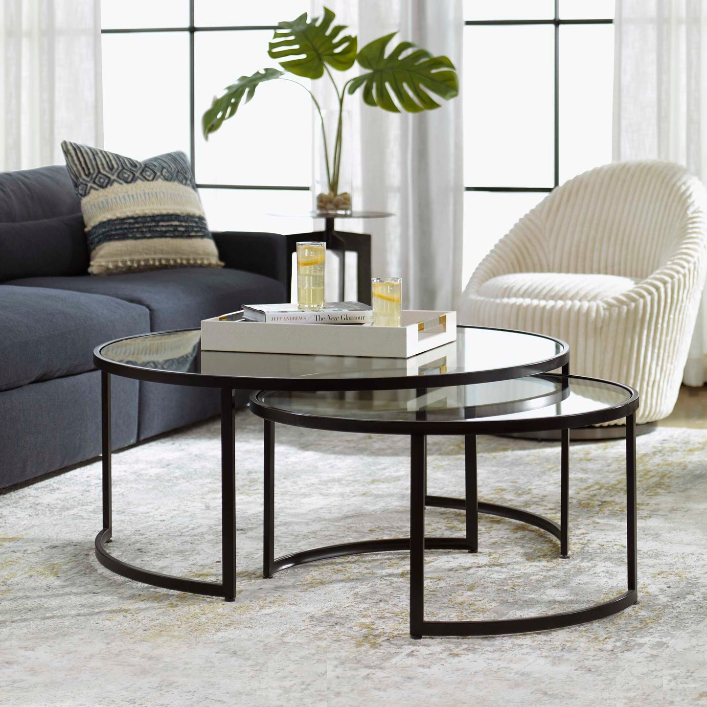 Uttermost Rhea Black Nesting Coffee Tables Set/2