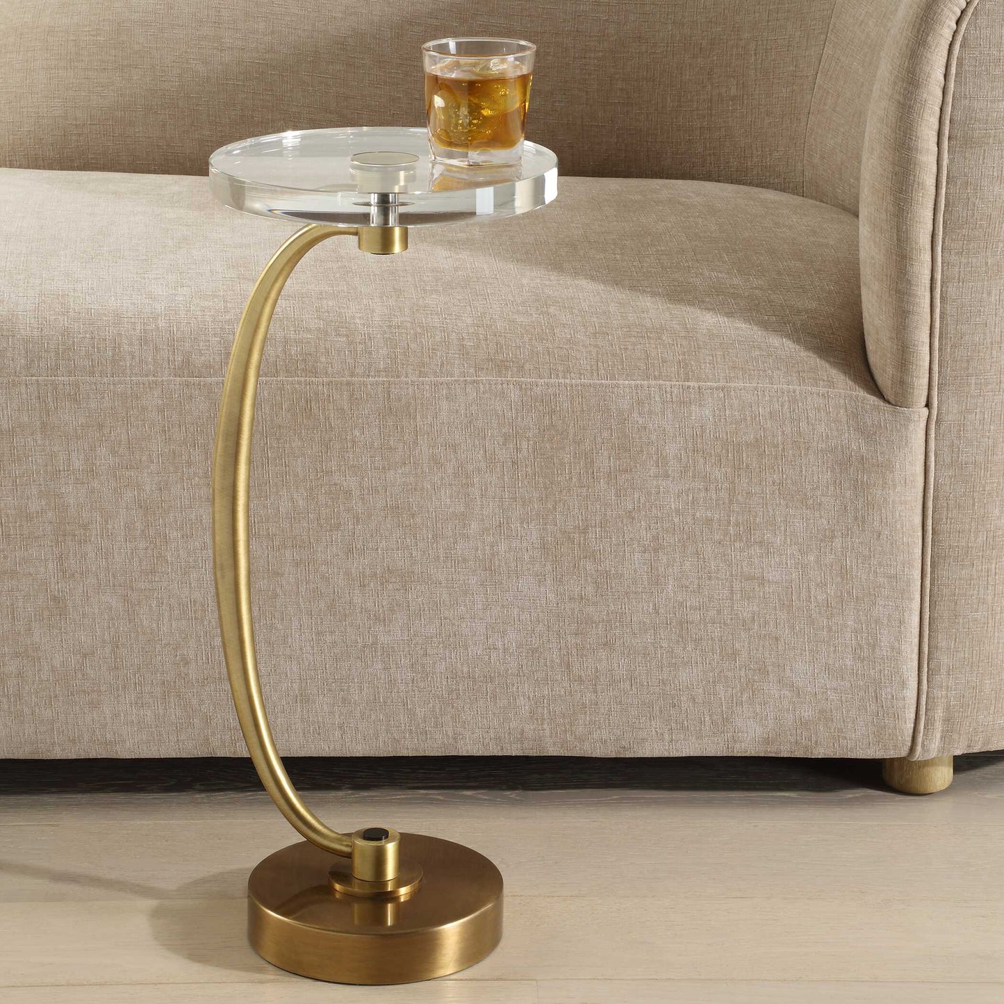 Uttermost Waveney Brass Drink Table