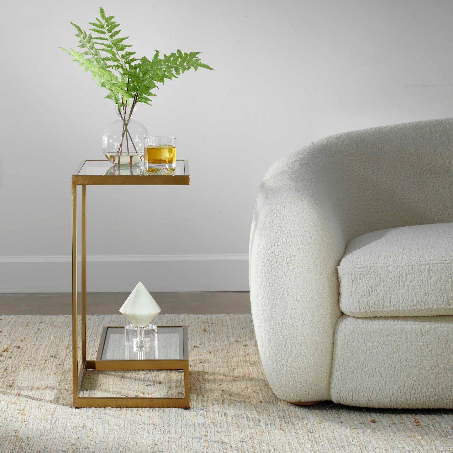 Uttermost Musing Brushed Brass Accent Table