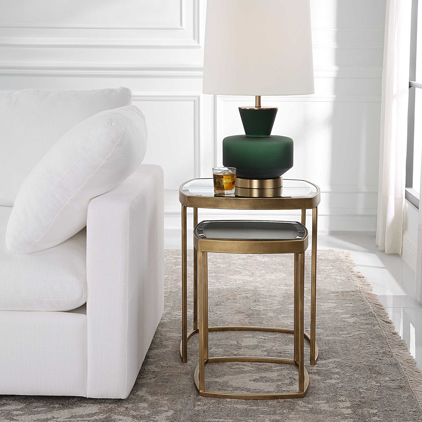 Uttermost Vista Gold Nesting Tables Set Of 2