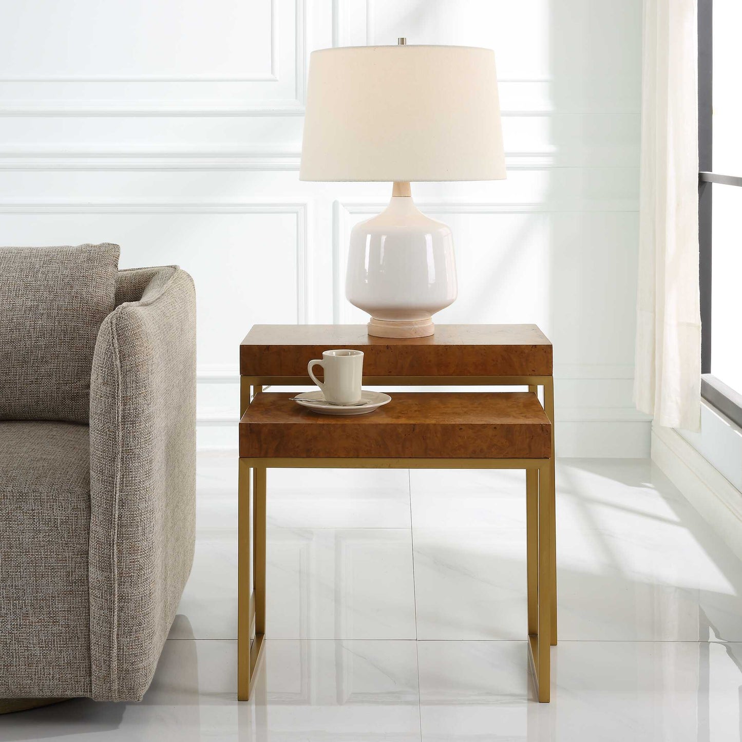 Uttermost Burl-esque Wooden Nesting Tables Set/2