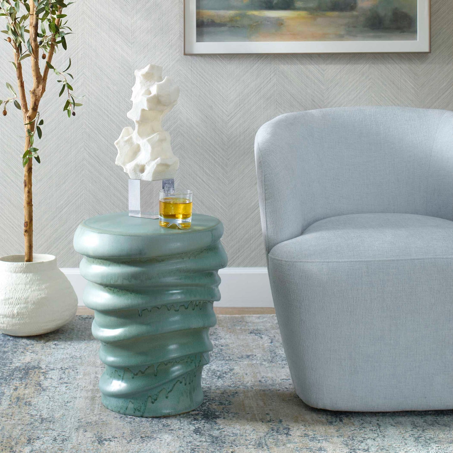 Uttermost Skye Modern Garden Stool