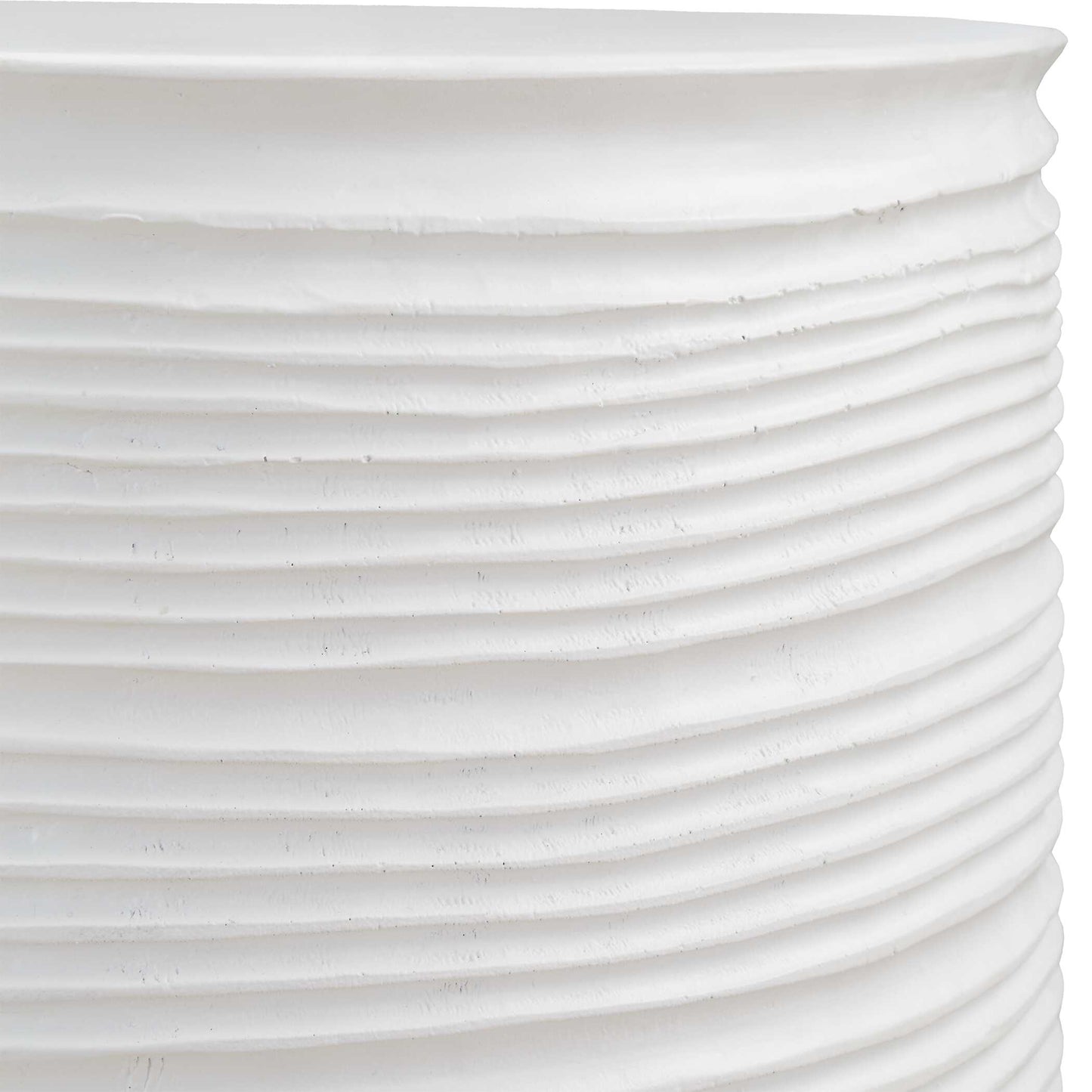 Uttermost Borderline White Drum Table