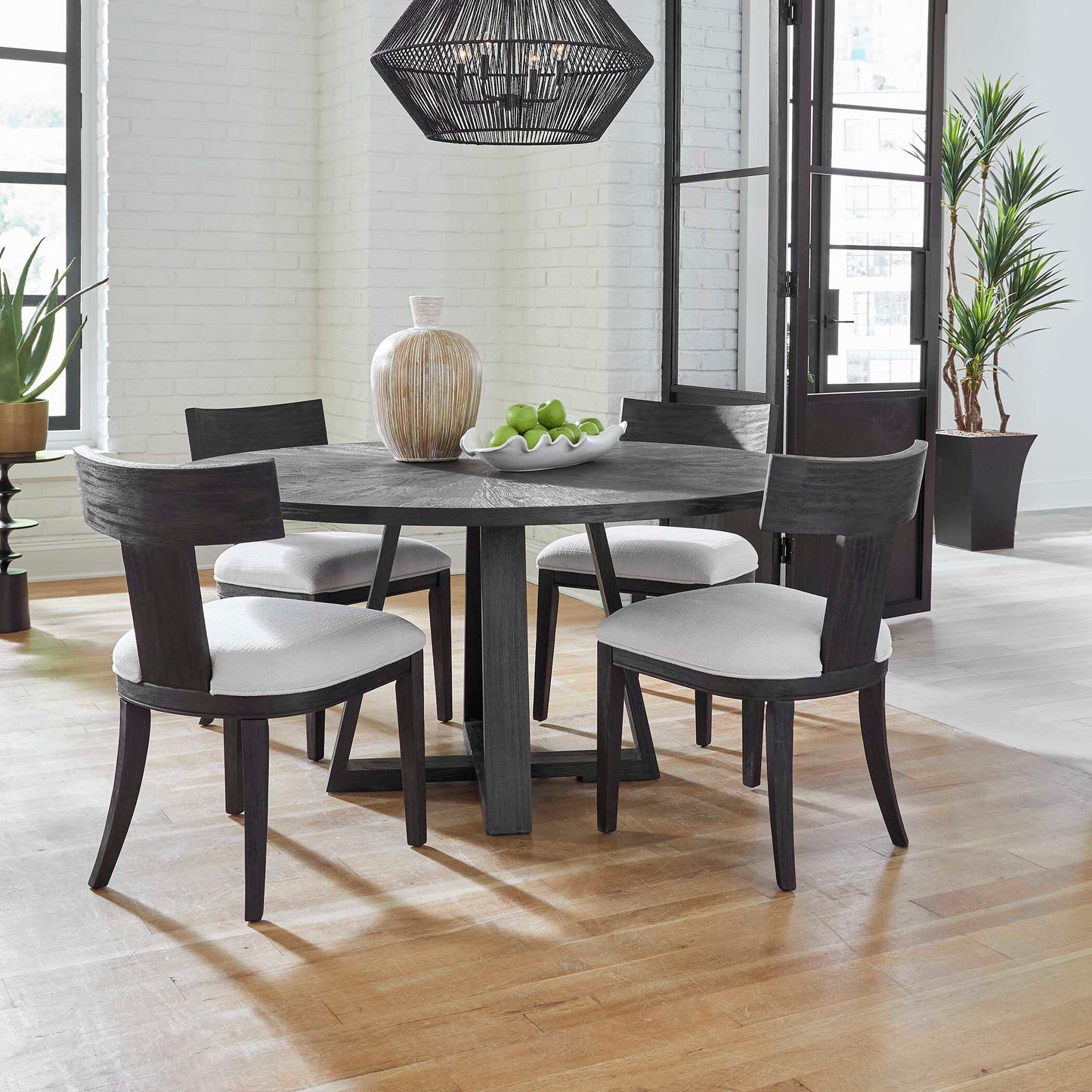 Uttermost Pulsar Round Gray Walnut Dining Table