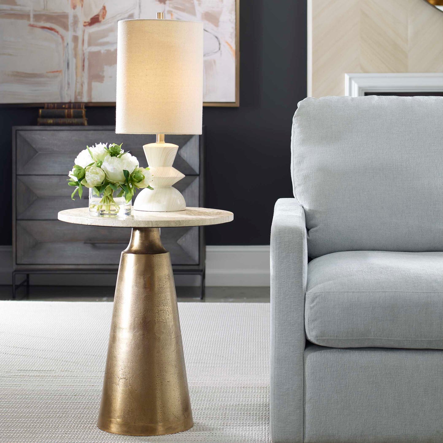 Uttermost Midsummer Antique Brass Accent Table