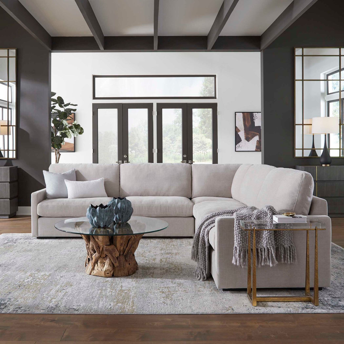 Uttermost Refuge Sand Arm Facing Sofa