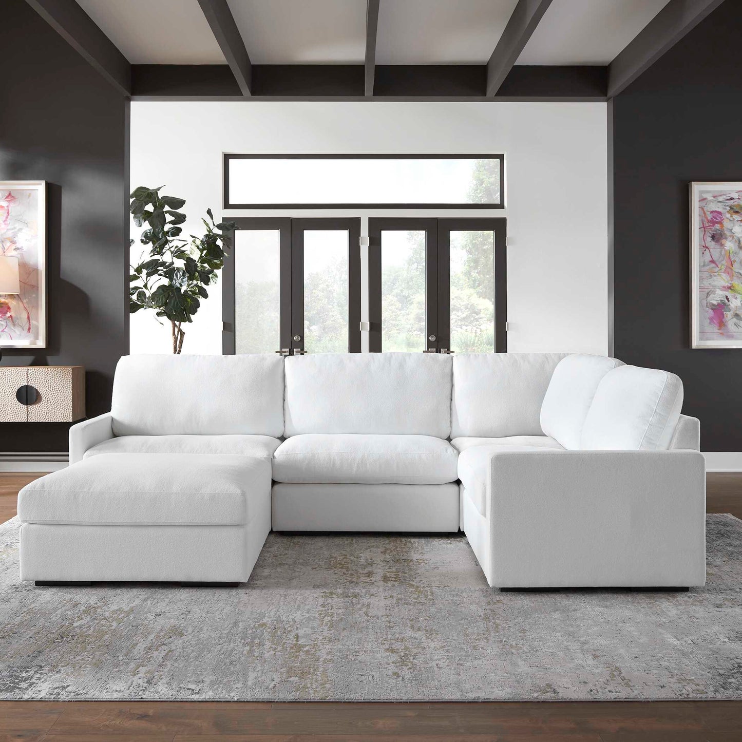 Uttermost Refuge Armless Arctic White Sofa