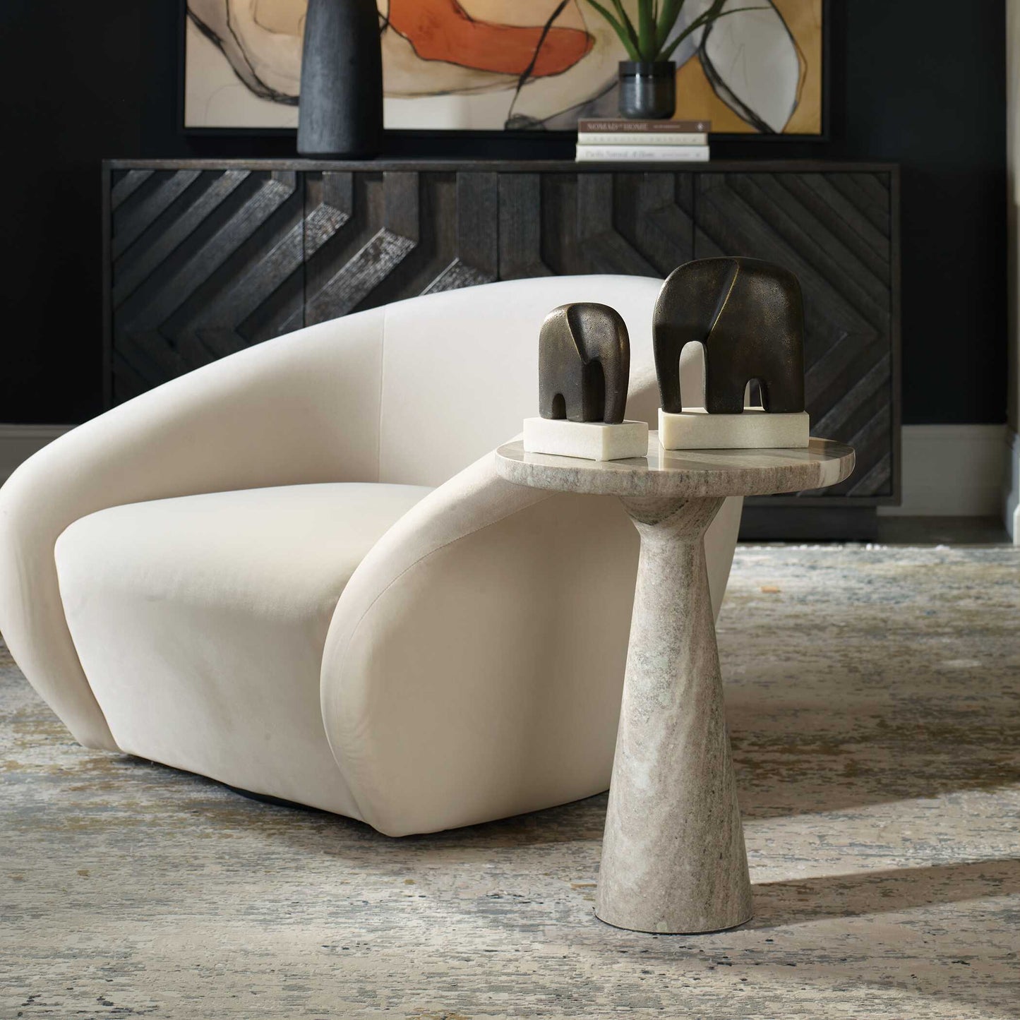 Uttermost Stour Marble Accent Table