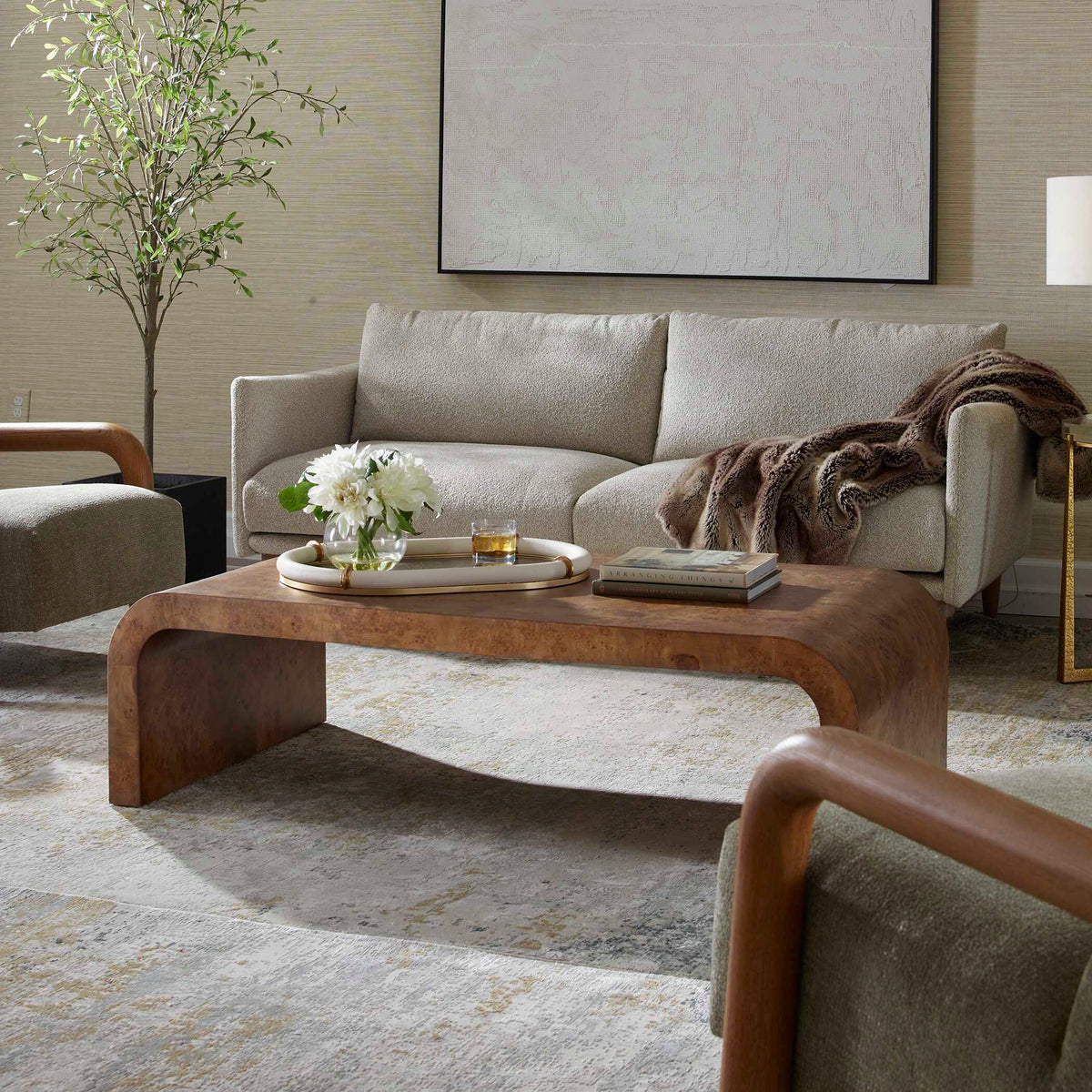 Carraway Burl Wood Coffee Table