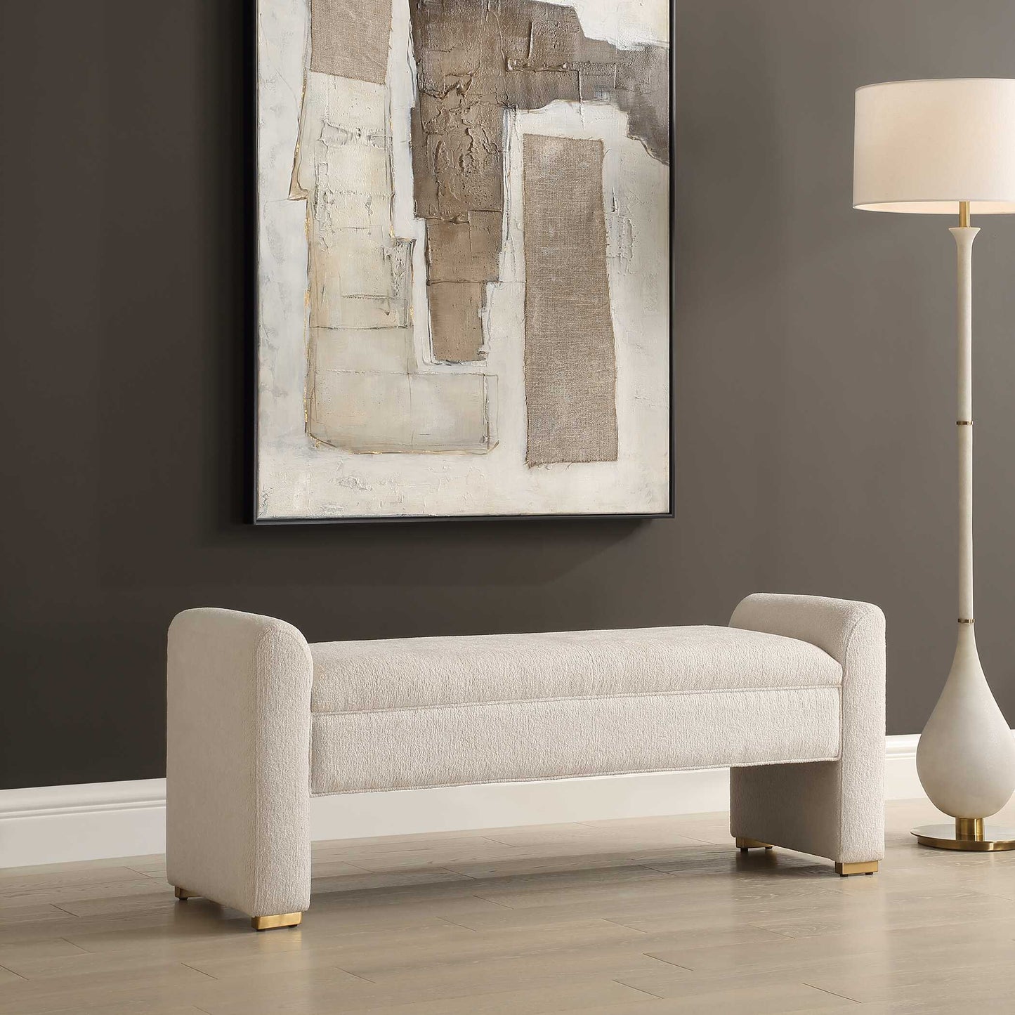 Uttermost Caliste Ivory Bench