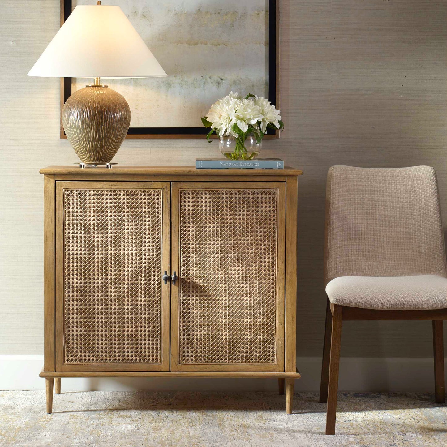 Uttermost Coast 2 Door Rattan Cabinet