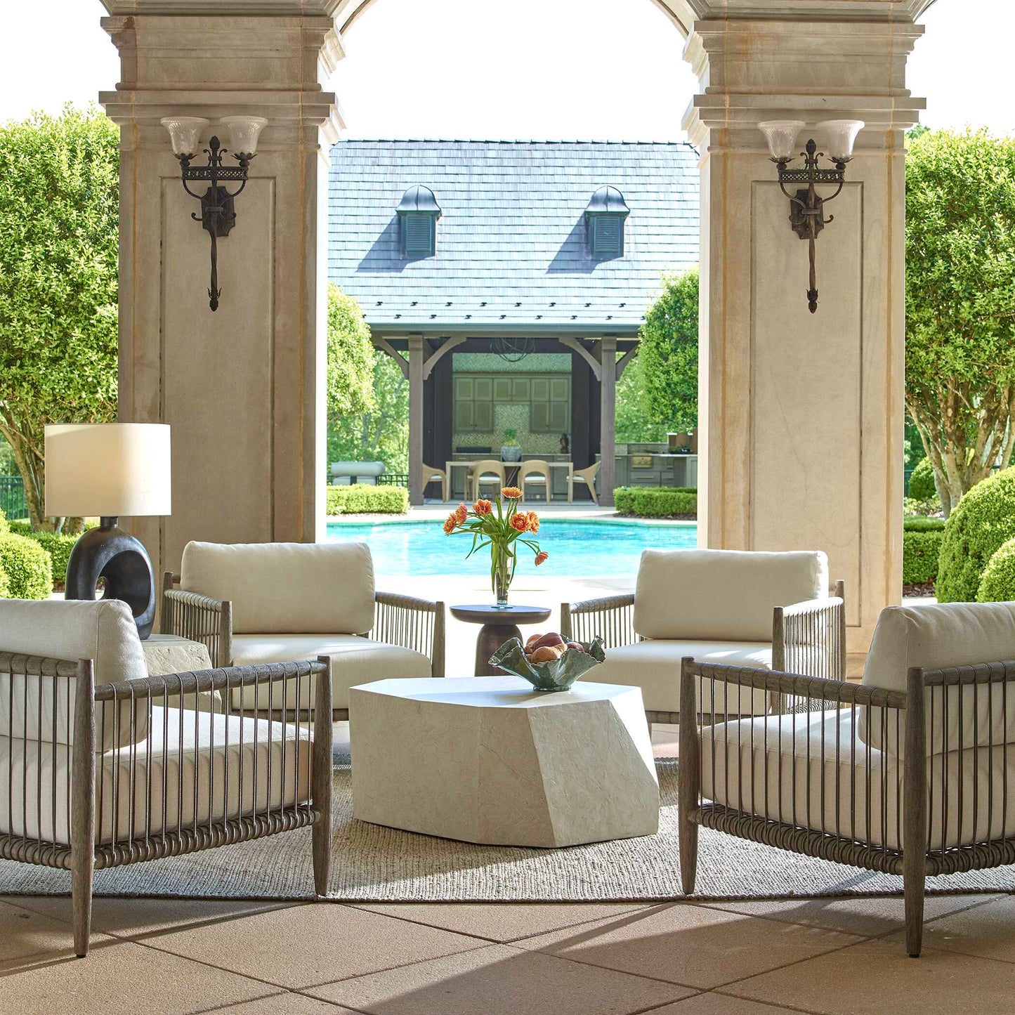 Uttermost Borneo White Outdoor Lounge Chair