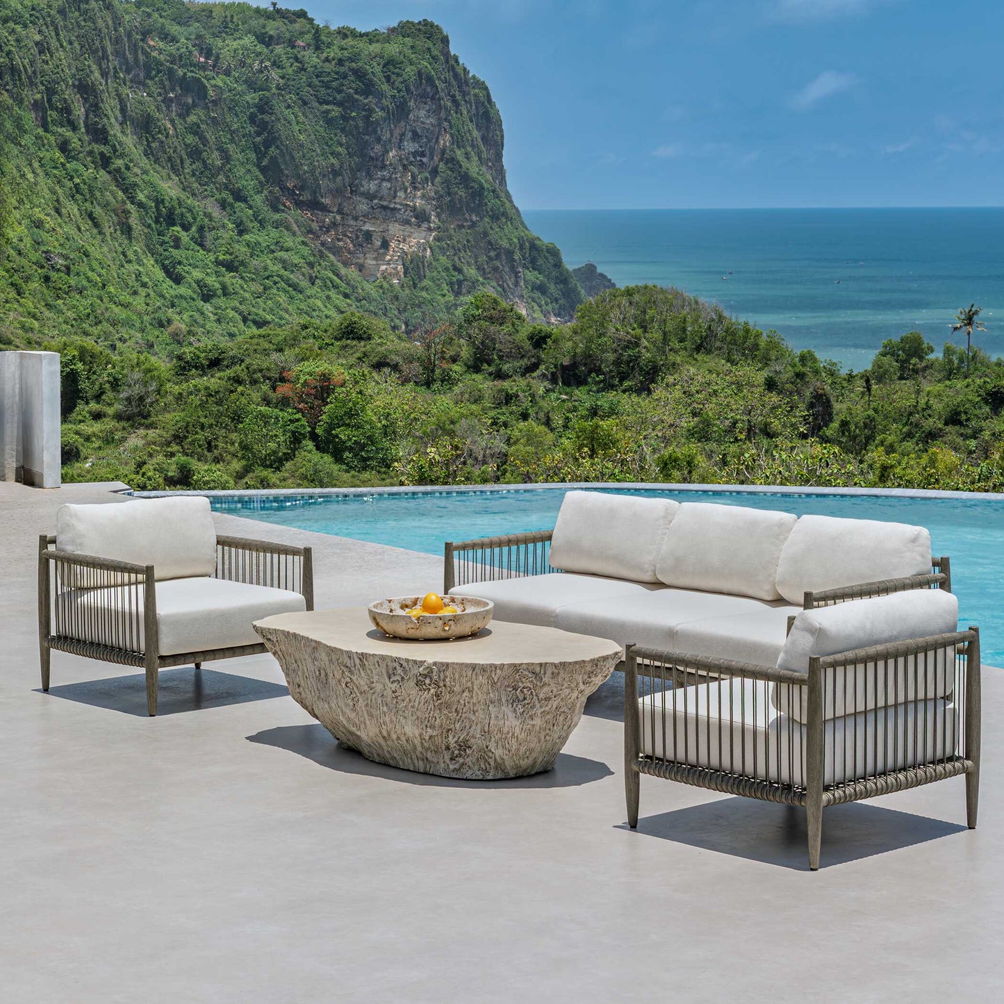 Uttermost Borneo White Outdoor Lounge Chair