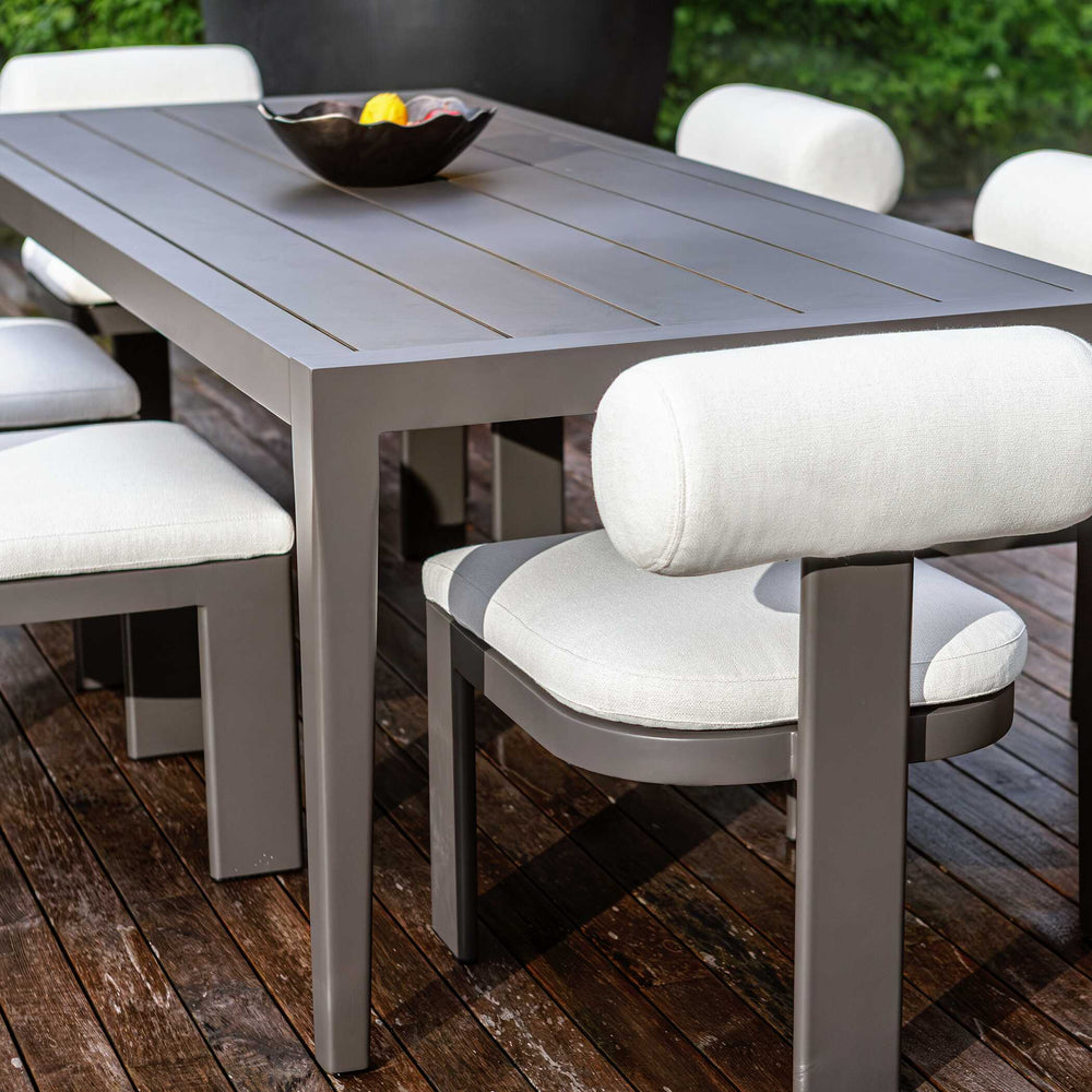 
                      
                        Bolster Back White Outdoor Dining Chair
                      
                    