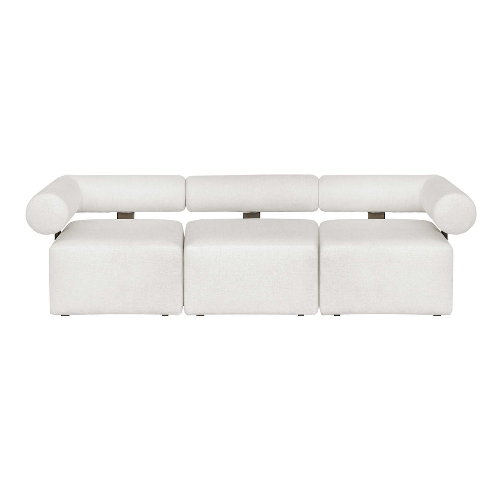 
                      
                        Bolster Back White Armless Outdoor Sofa
                      
                    