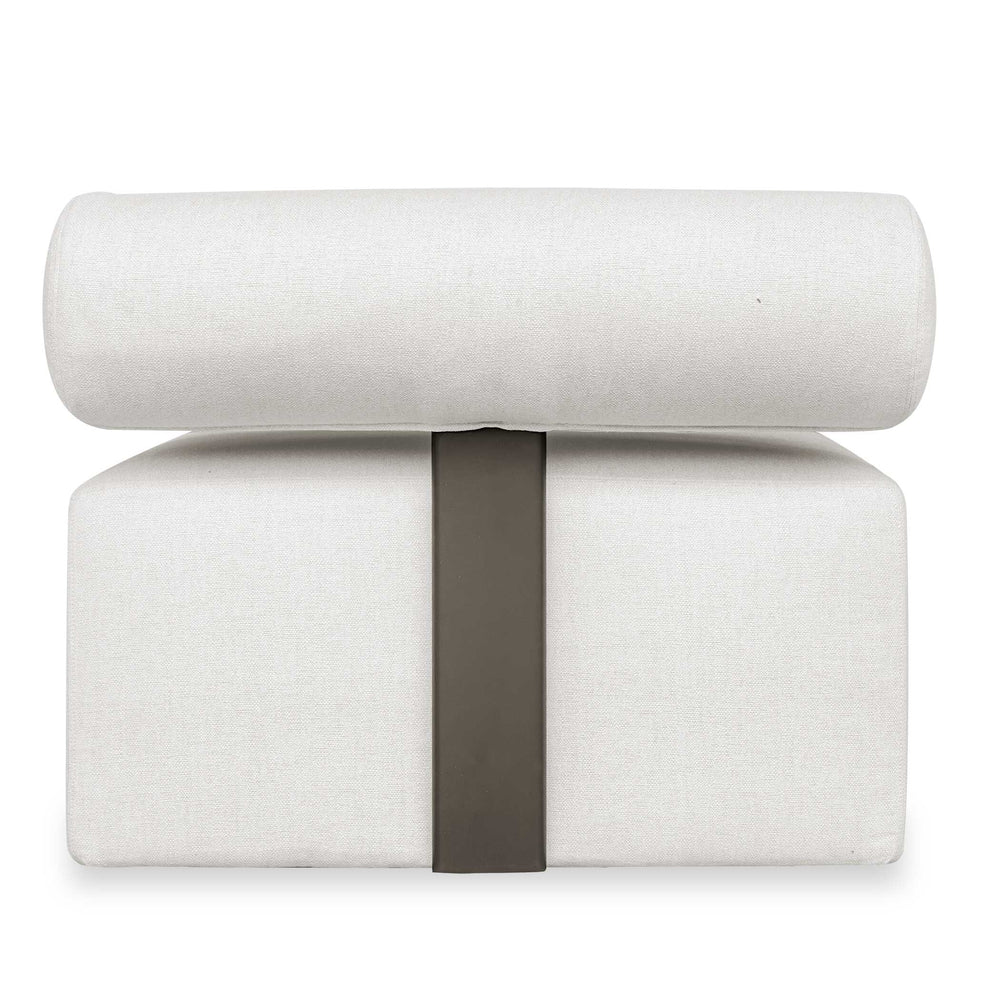 
                      
                        Bolster Back White Armless Outdoor Sofa
                      
                    