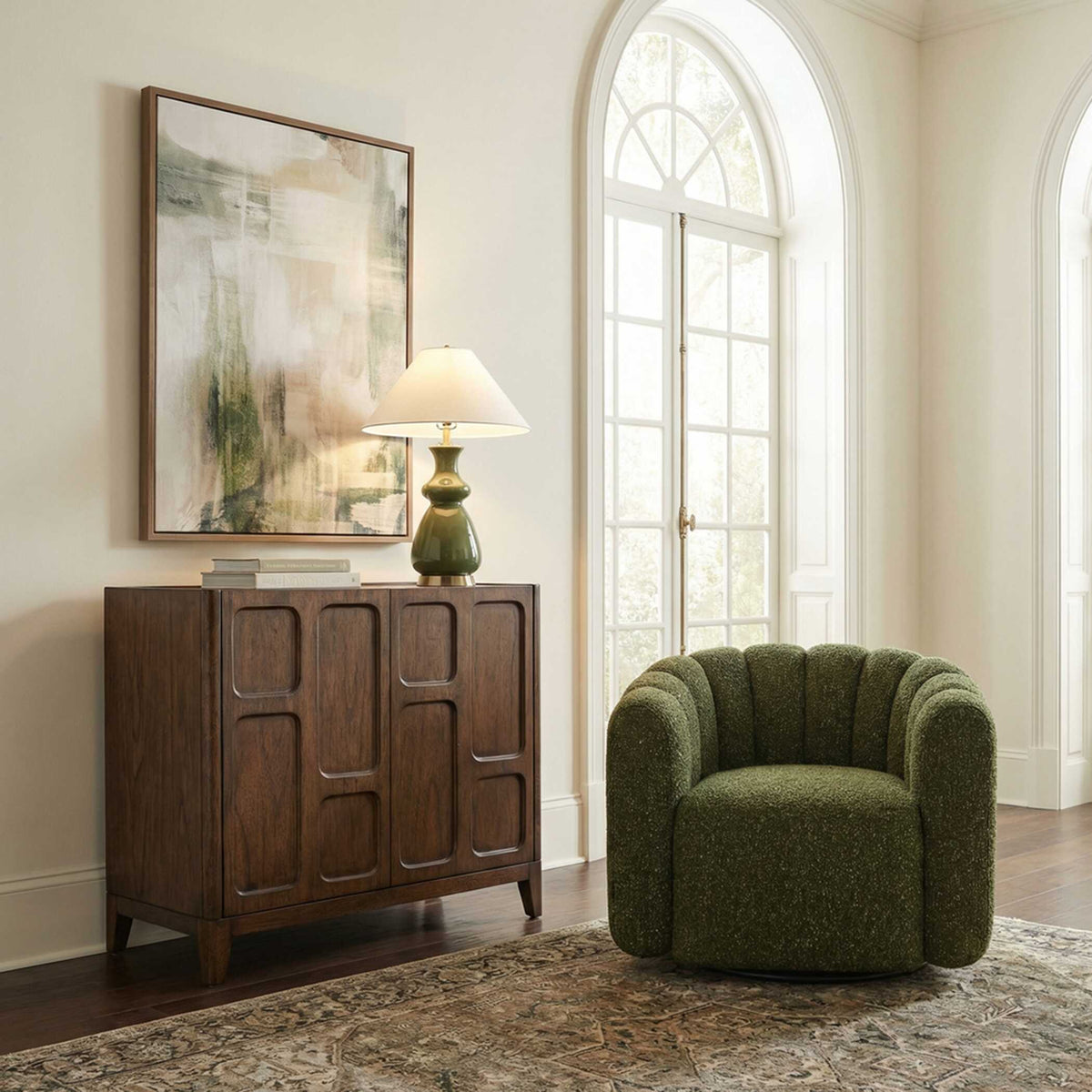 On The Block 2 Door Walnut Cabinet