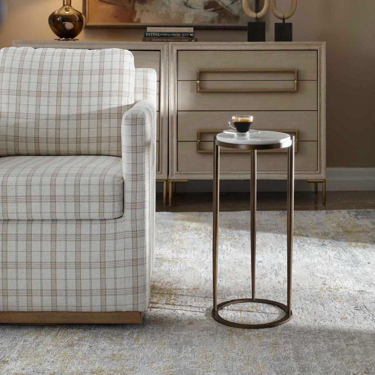 Mercier Round Marble Accent Table