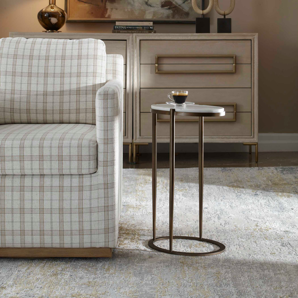 Mercier Round Marble Accent Table