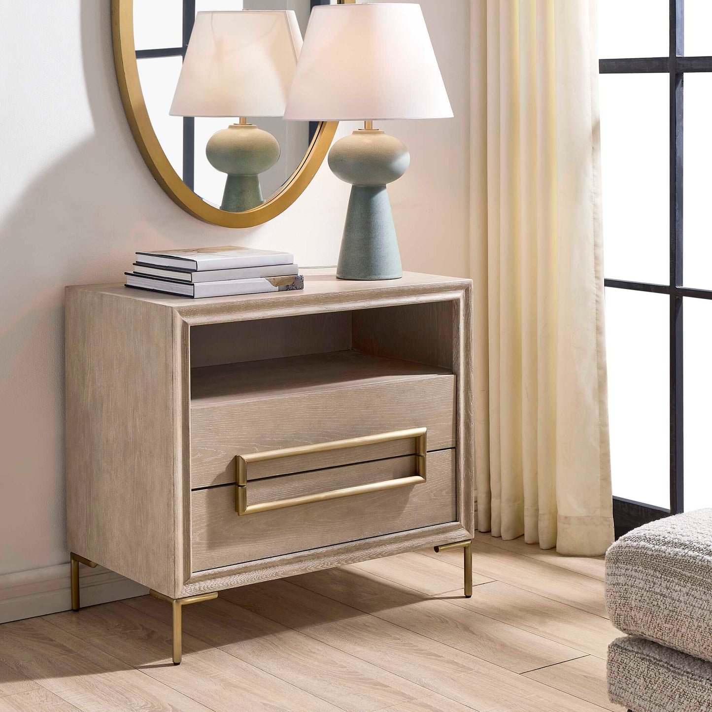 Uttermost Alessia Modern Light Oak Side Table