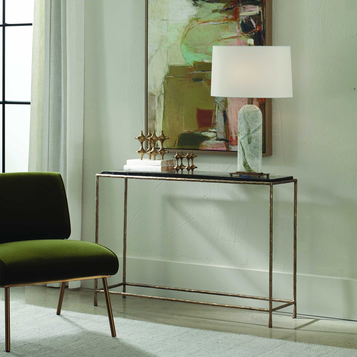 Uttermost Ovard Minimalist Metal Console Table