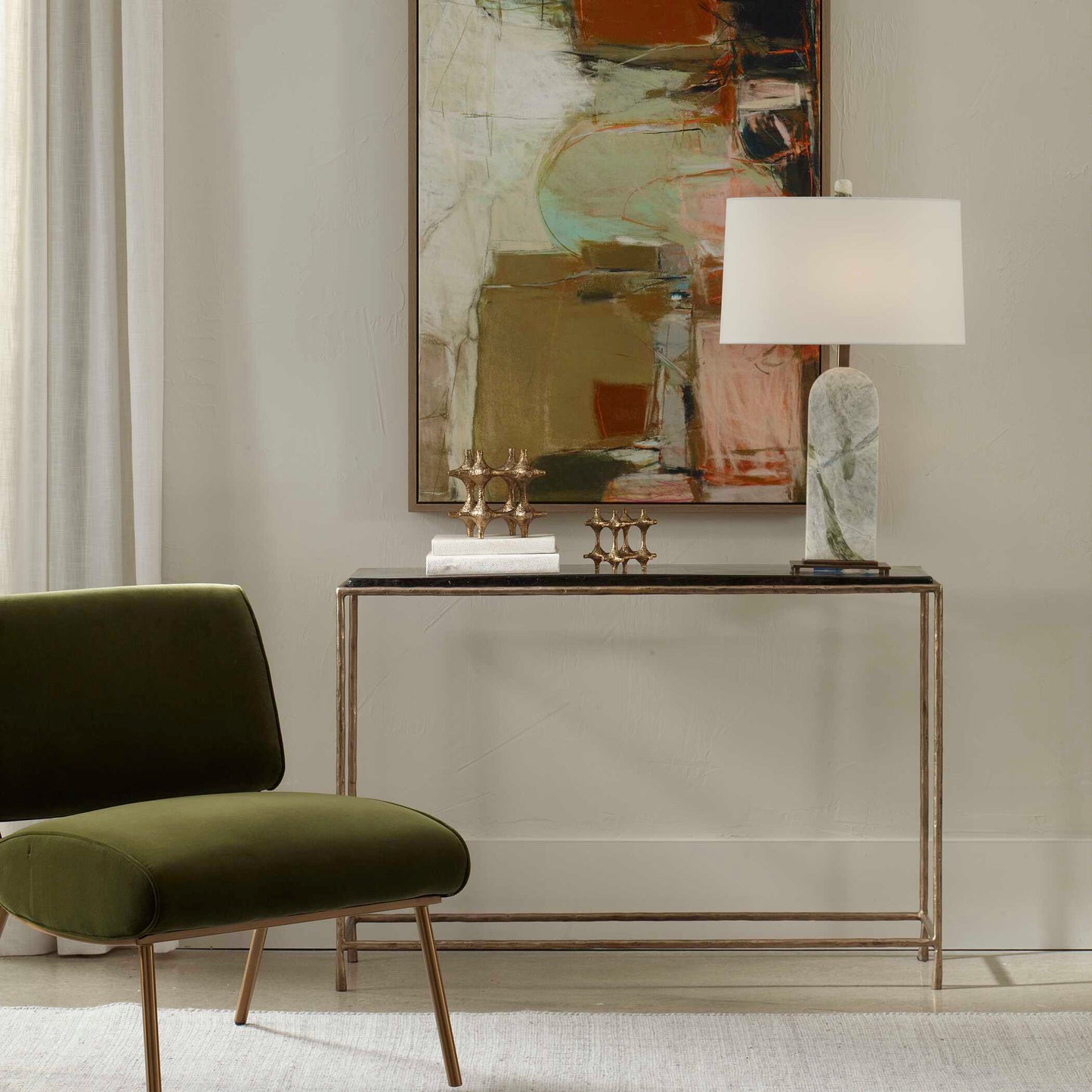 Uttermost Ovard Minimalist Metal Console Table