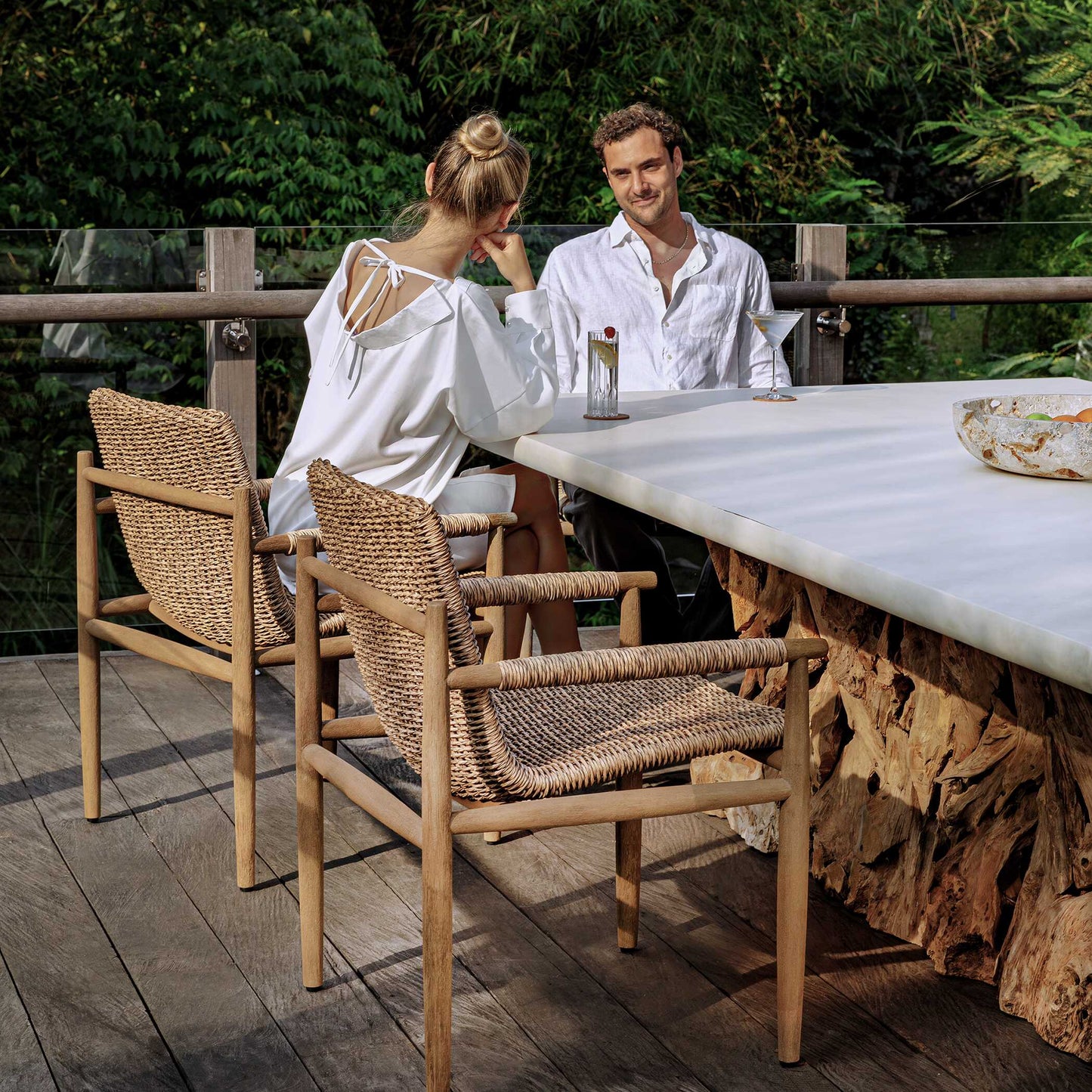 Uttermost Sumba Golden Flax Outdoor Dining Chair