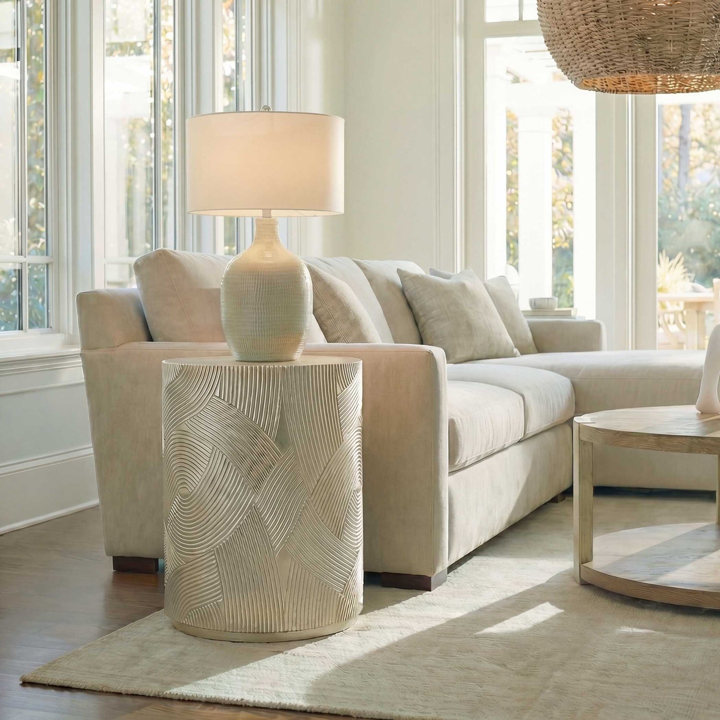 Uttermost Cassandra Gold Drum Accent Table