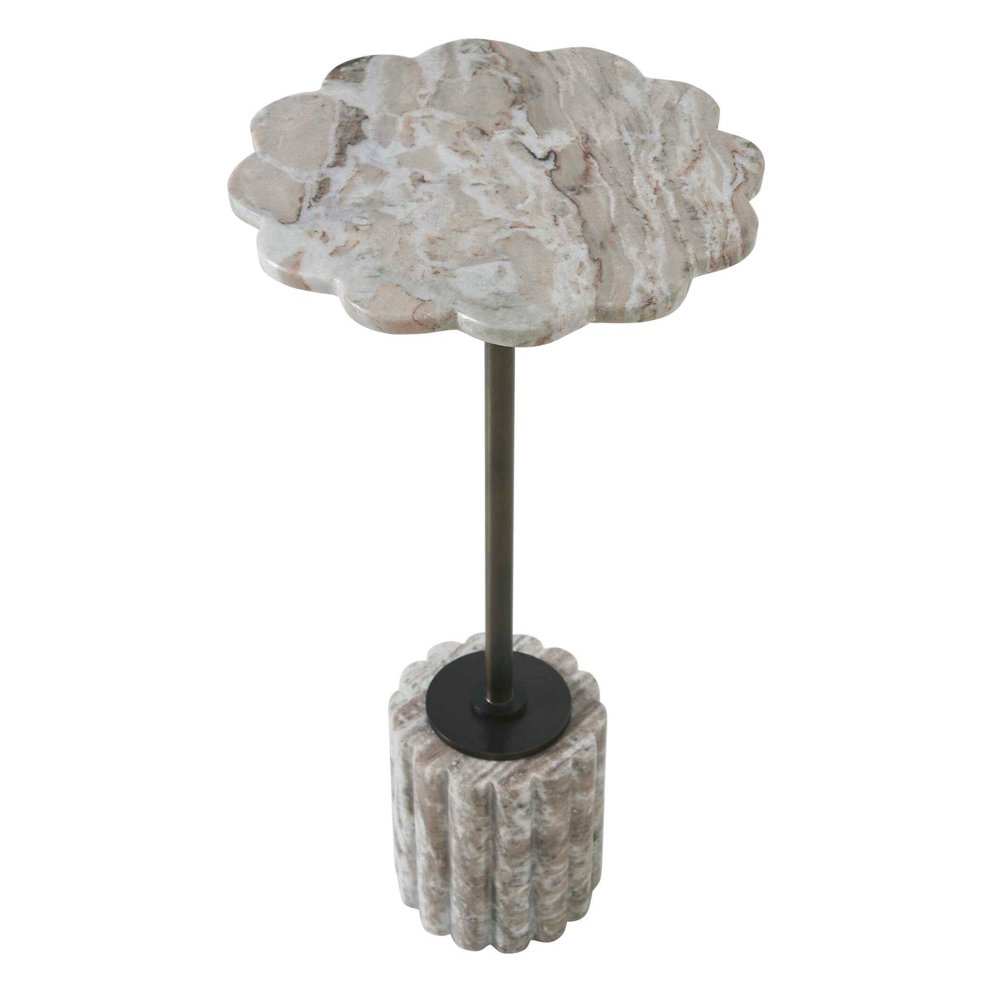 Uttermost Lana Scalloped Marble Drink Table