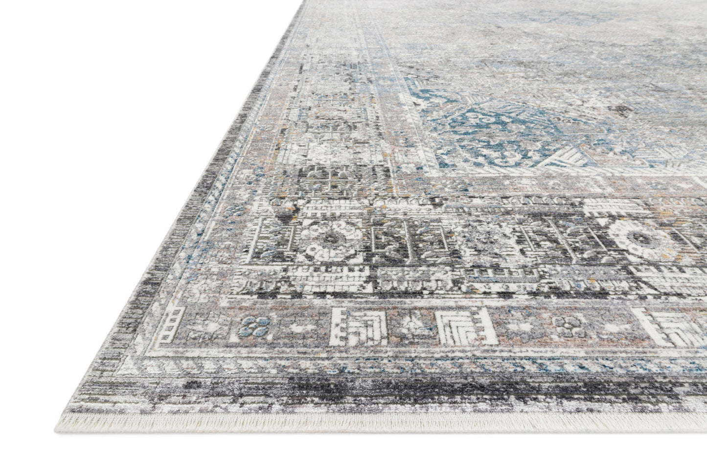 Loloi Gemma Silver / Blue 2'-8" x 7'-9" Runner Rug