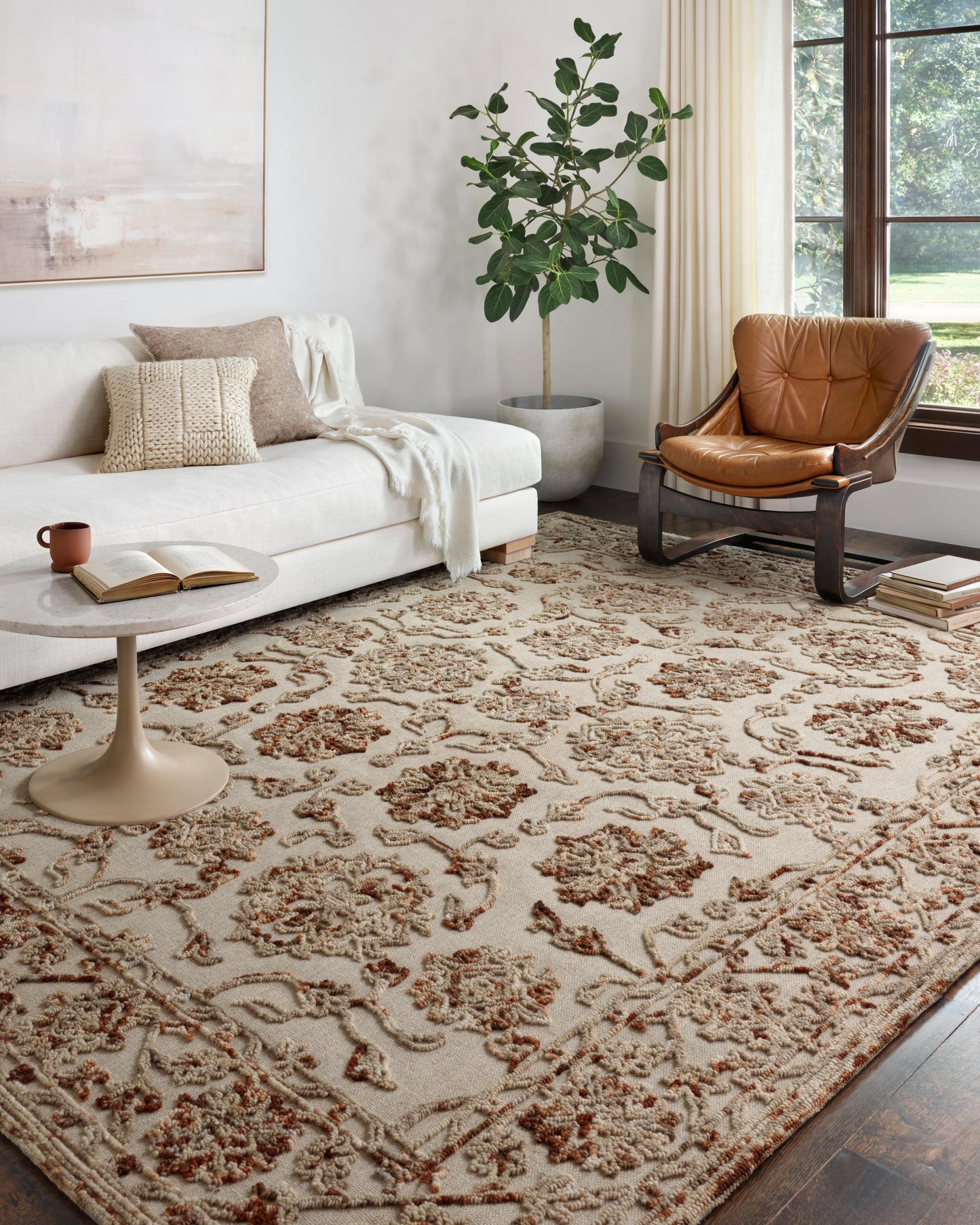 Loloi Halle Taupe / Rust 18" x 18" Sample Rug