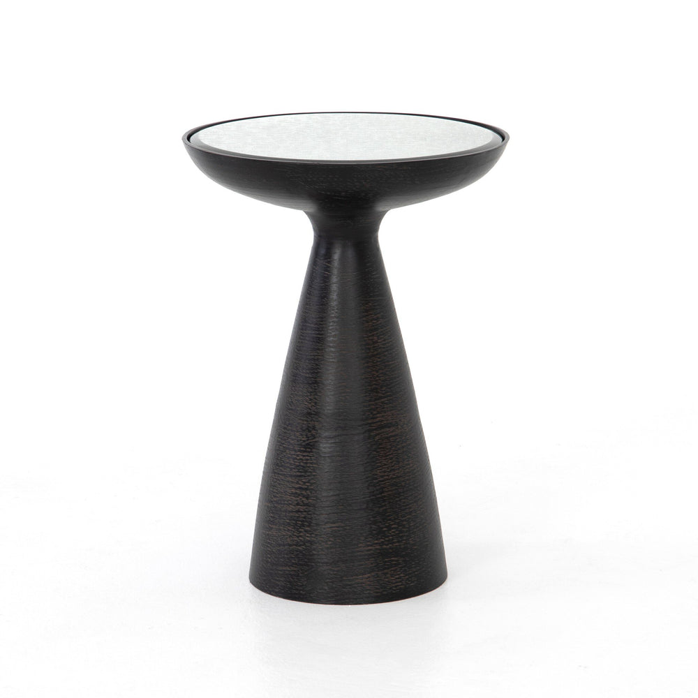 Marlow Mod Pedestal Table Brushed Bronze - Ash Glass