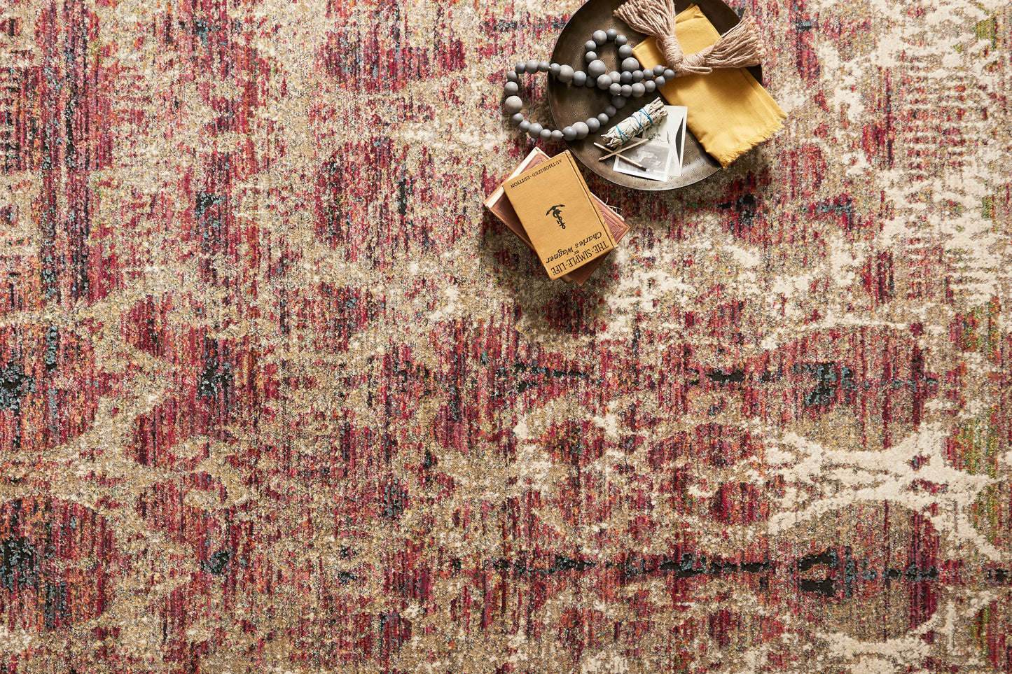 Loloi Javari Drizzle / Berry 6'-7" x 9'-4" Area Rug