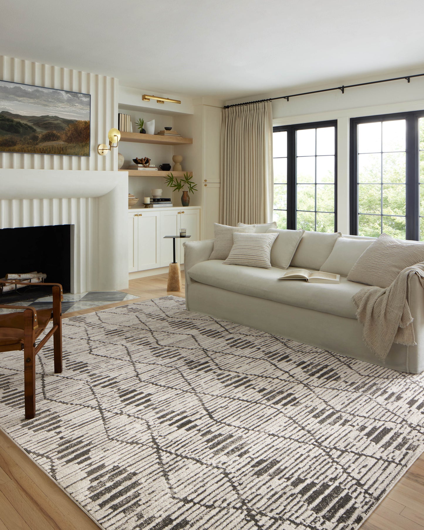 Loloi Kamala Charcoal / Dove 2'-7" x 10'-0" Runner Rug
