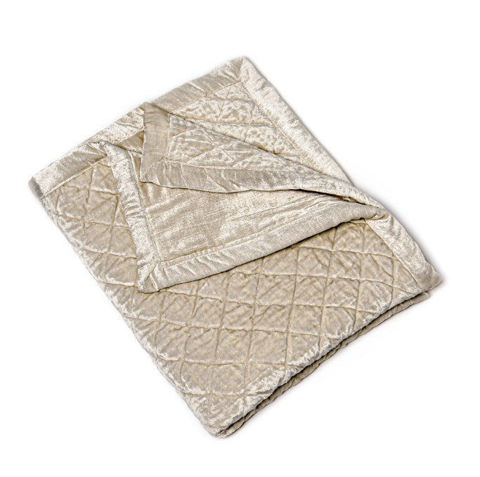 Simona Rayon Velvet Quilt - Oyster