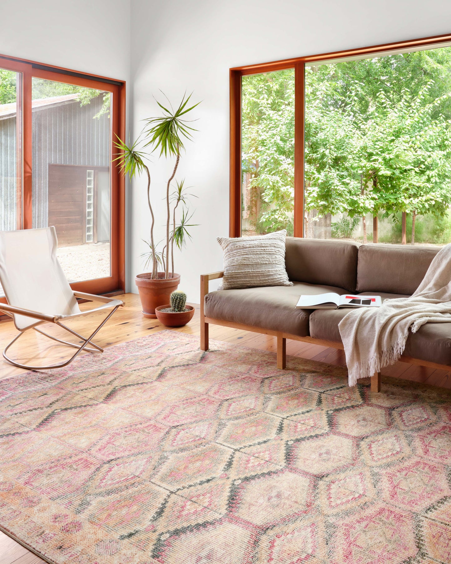 Loloi Layla Pink / Lagoon 3'-6" x 5'-6" Accent Rug