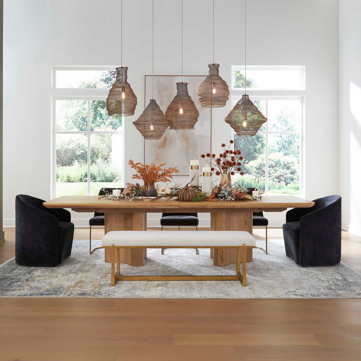 Uttermost Murmur Woven Brass 1 Light Pendant