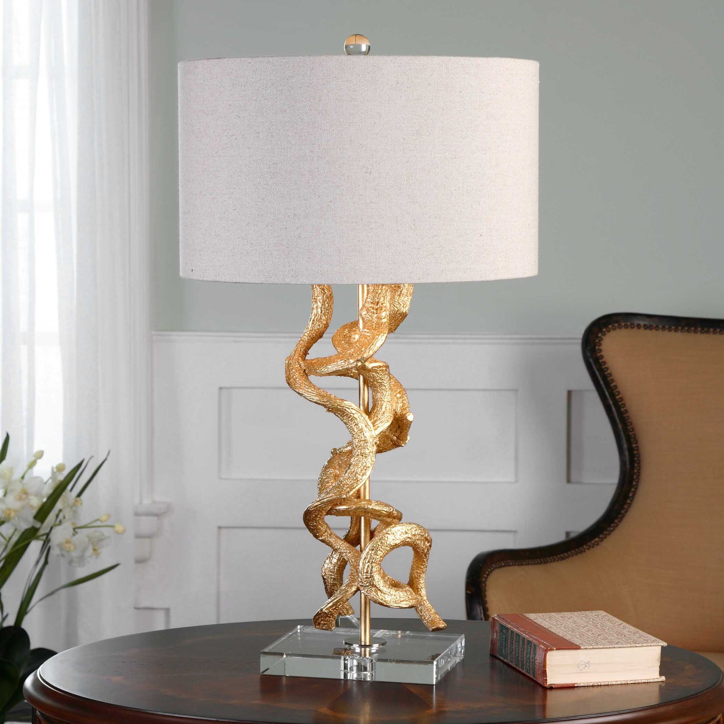 Uttermost Twisted Vines Gold Table Lamp