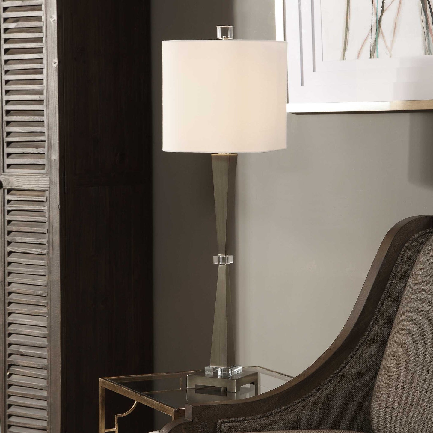 Uttermost Niccolai Antiqued Nickel Lamp