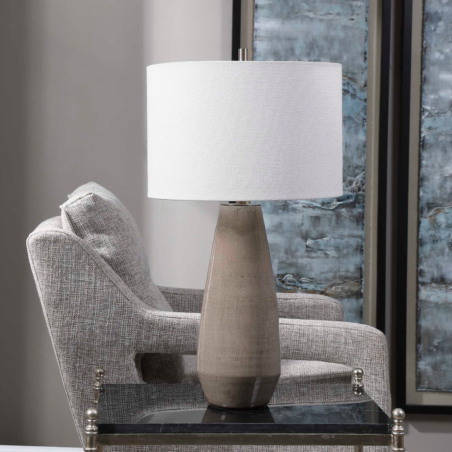 Uttermost Volterra Taupe-Gray Table Lamp