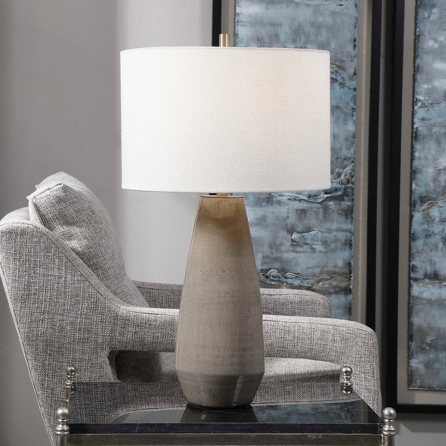 Uttermost Volterra Taupe-Gray Table Lamp