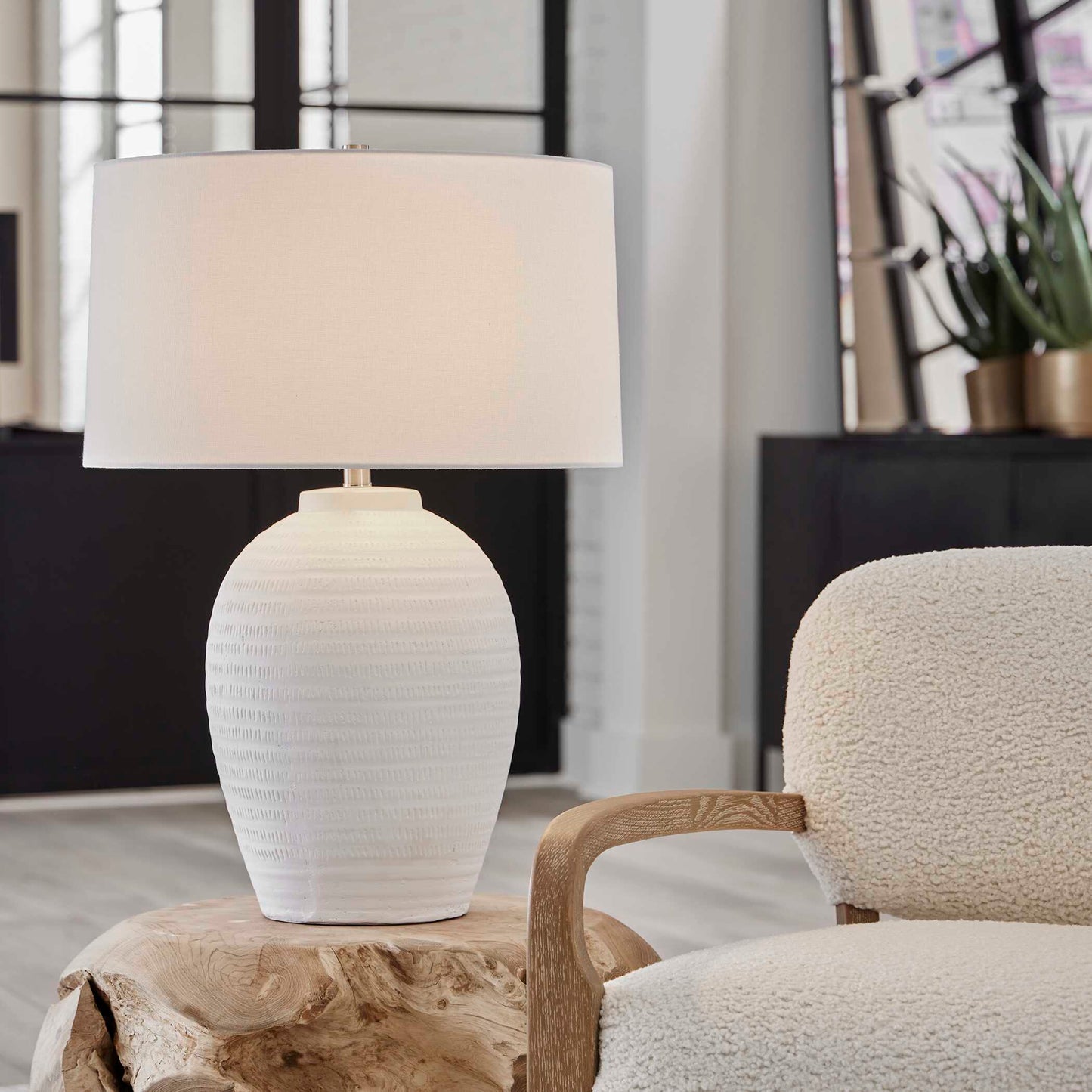 Uttermost Reyna Chalk White Table Lamp