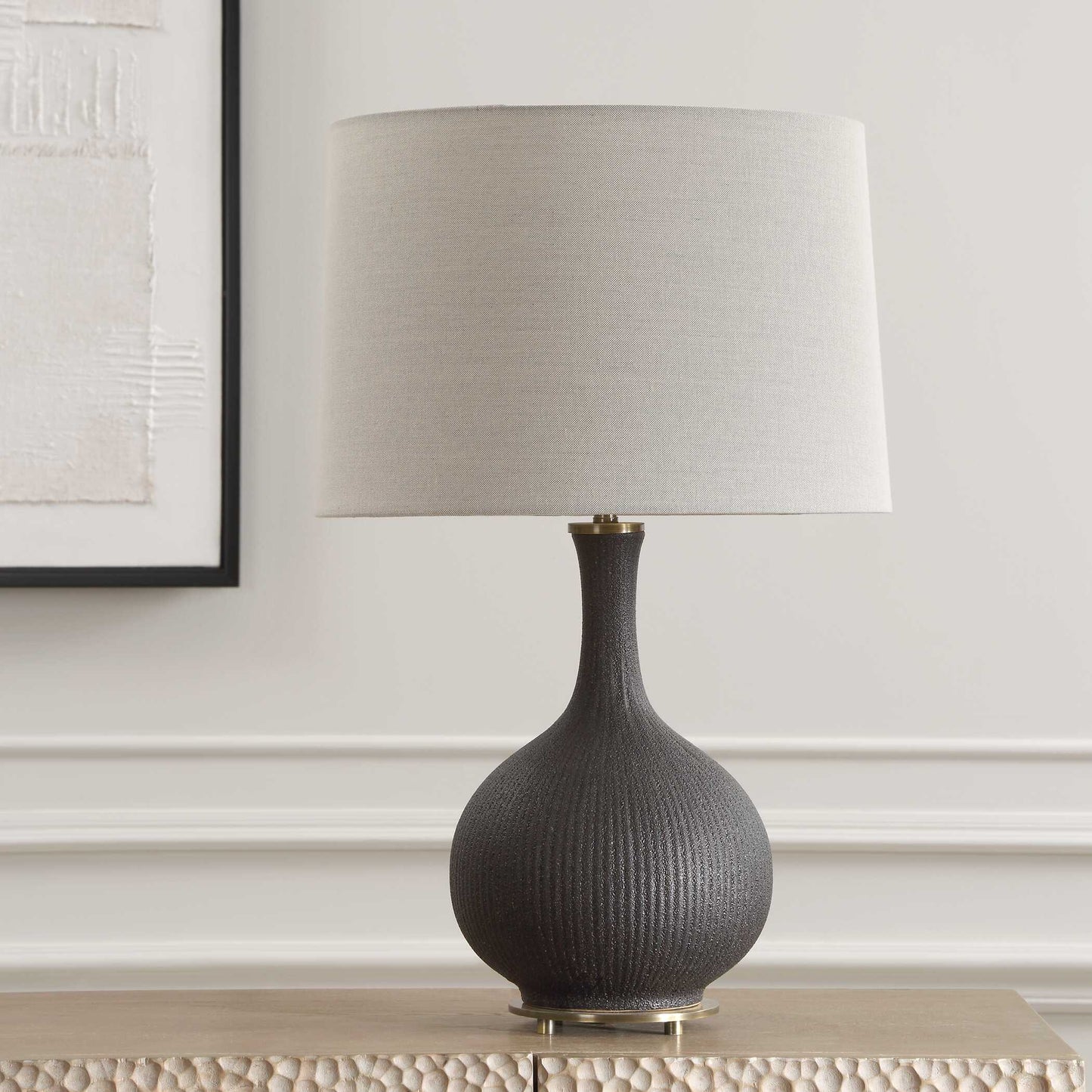 Uttermost Rimini Black Glaze Table Lamp