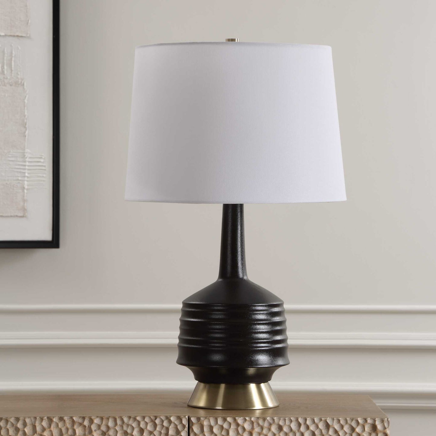 Uttermost Foster Black Glaze Table Lamp