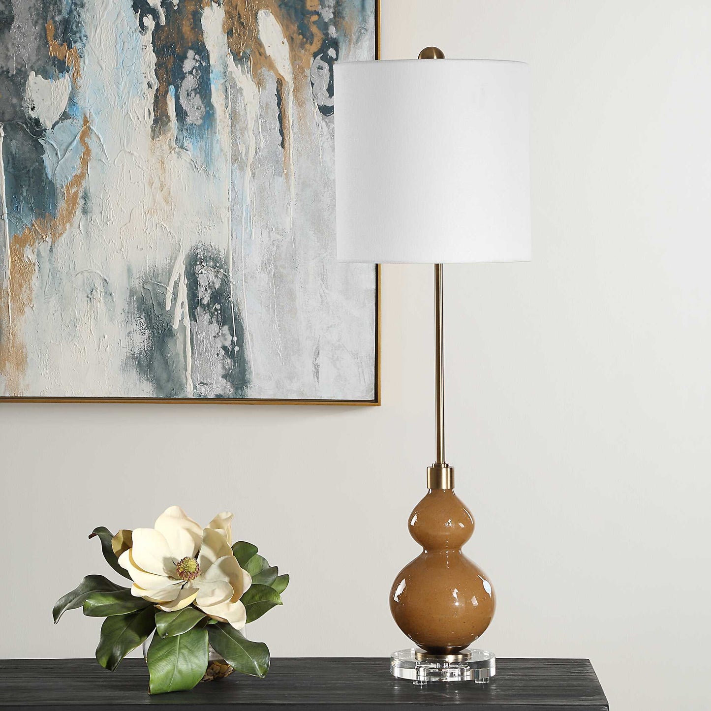 Uttermost Sienna Caramel Glass Buffet Lamp
