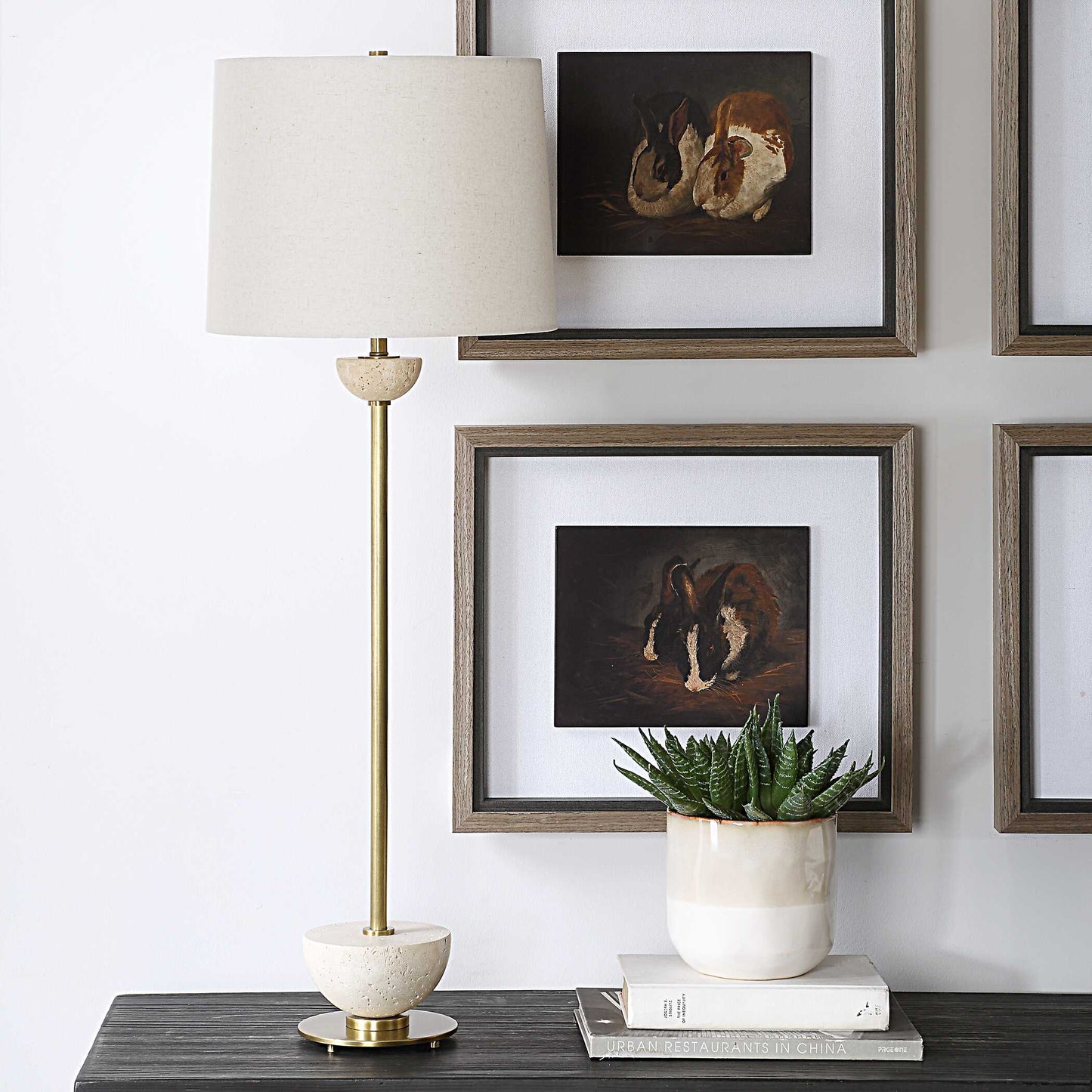 Uttermost Hemisphere Brass Buffet Lamp