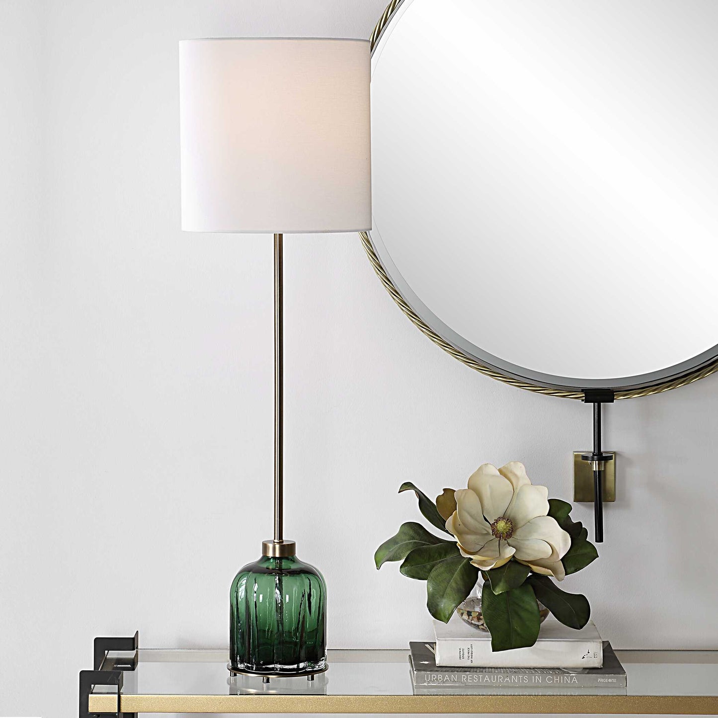 Uttermost Lois Green Glass Buffet Lamp