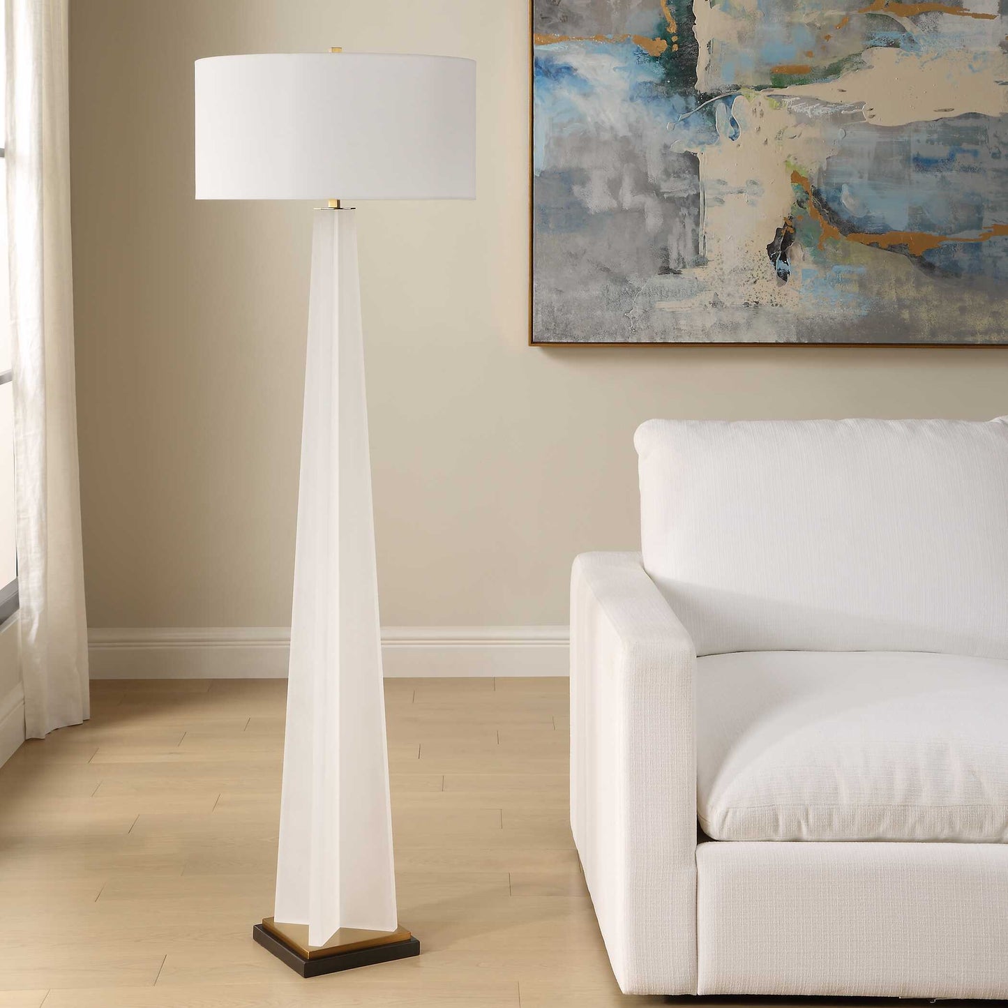 Uttermost Rosin White Floor Lamp