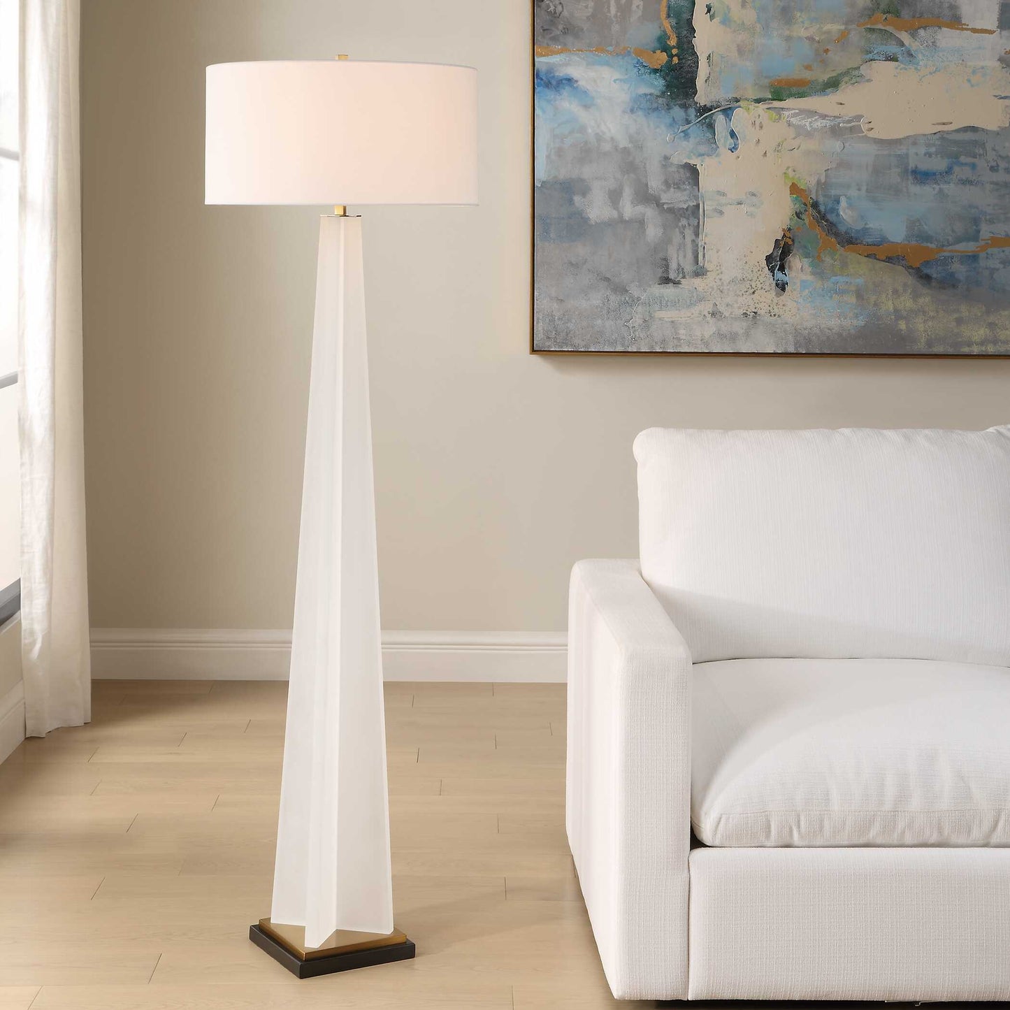 Uttermost Rosin White Floor Lamp